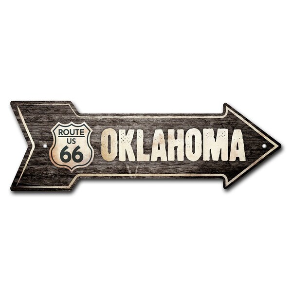 Signmission Oklahoma 66 2 Arrow Sign Funny Home Decor 24in Wide P-ARROW8-999698 - main